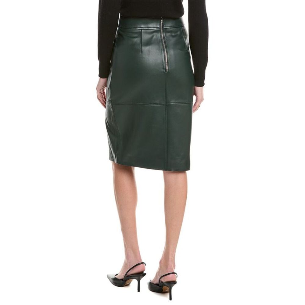 Hugo Boss Womens  Setora Leather Pencil Skirt, Green - Picture 2 of 3